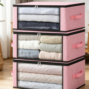 Foldable Clothing Storage Box With Window And Handles