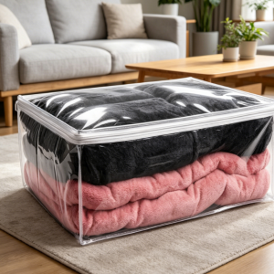 Clear Zippered Quilt Storage Bag (Moisture-Proof)