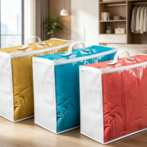 Clear Plastic And Breathable Non-Woven Storage Bag