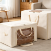 Foldable Canvas Pillow Storage Box With Reinforced Handles