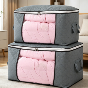 Large Quilt Storage Bag With Window And Handles