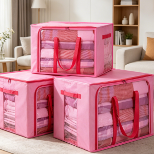 Pink Transparent Pillow Storage Bag (For Moving)